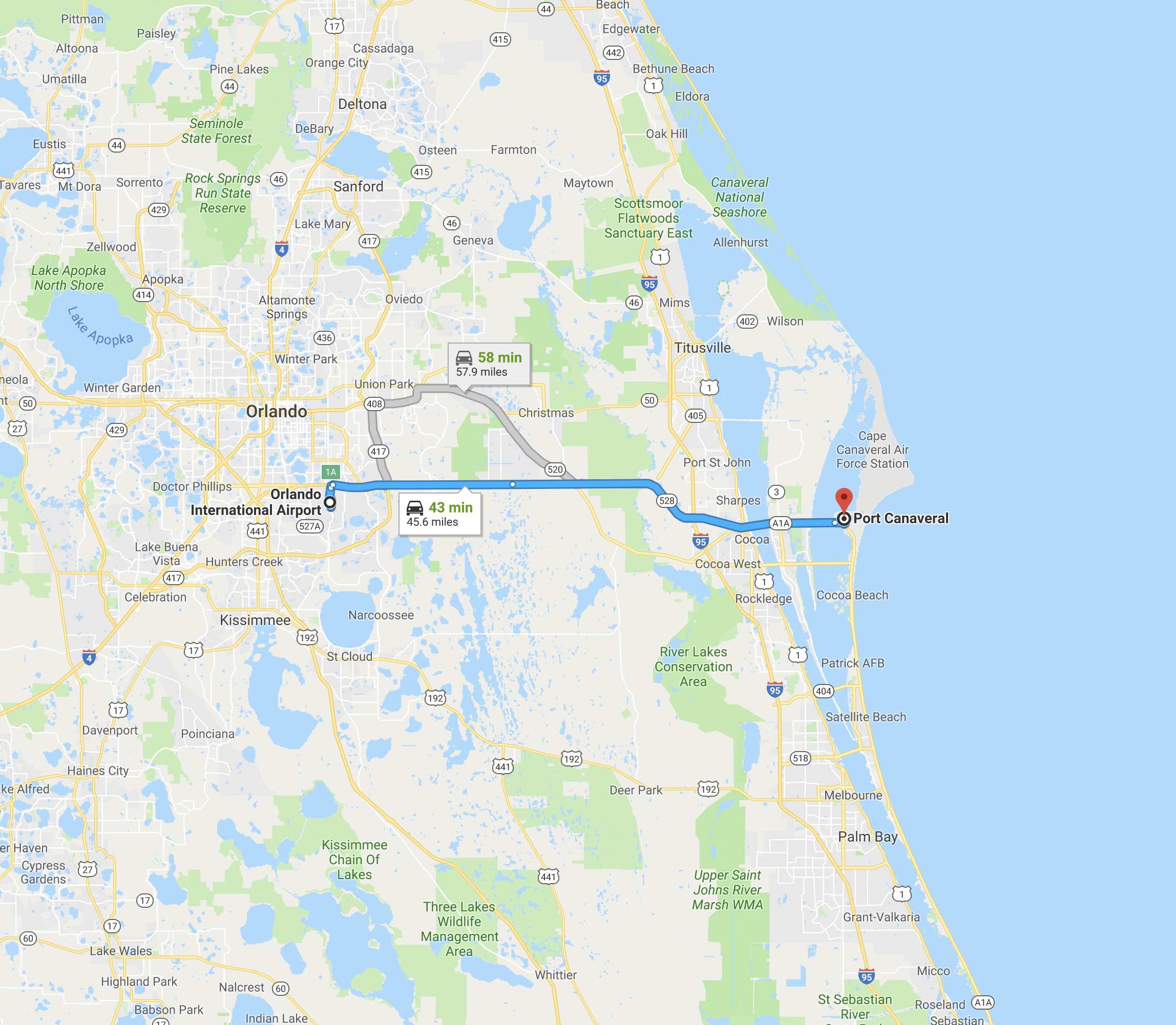 port canaveral cruise mapper